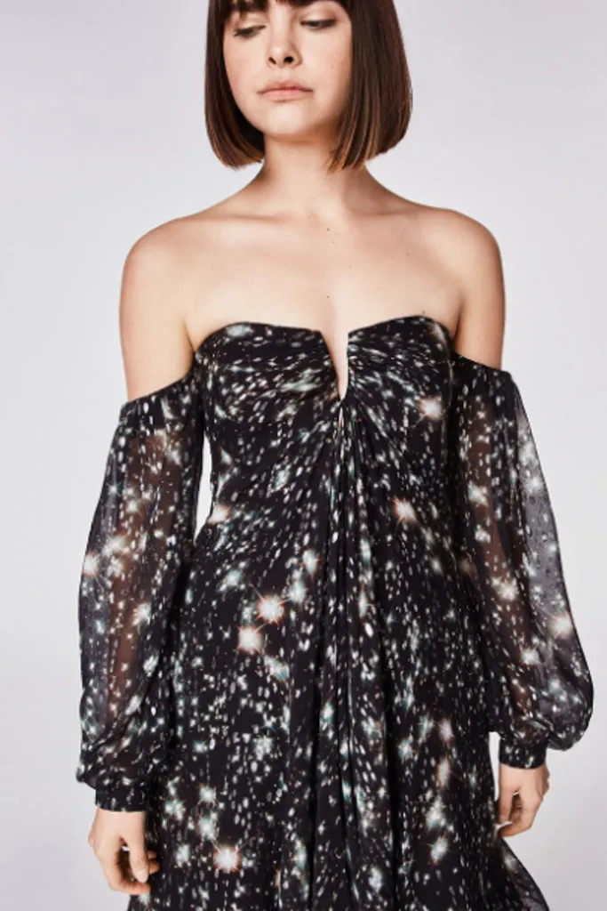 Nicole Miller - Midnight Sky Off The Shoulder Dress