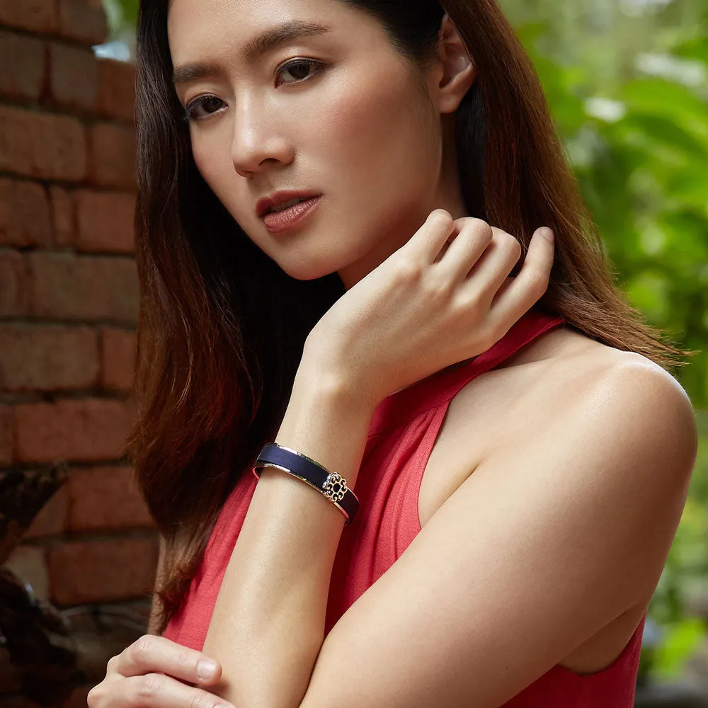 Nonya Blossom Silk Cuff - Kopi-O Brown