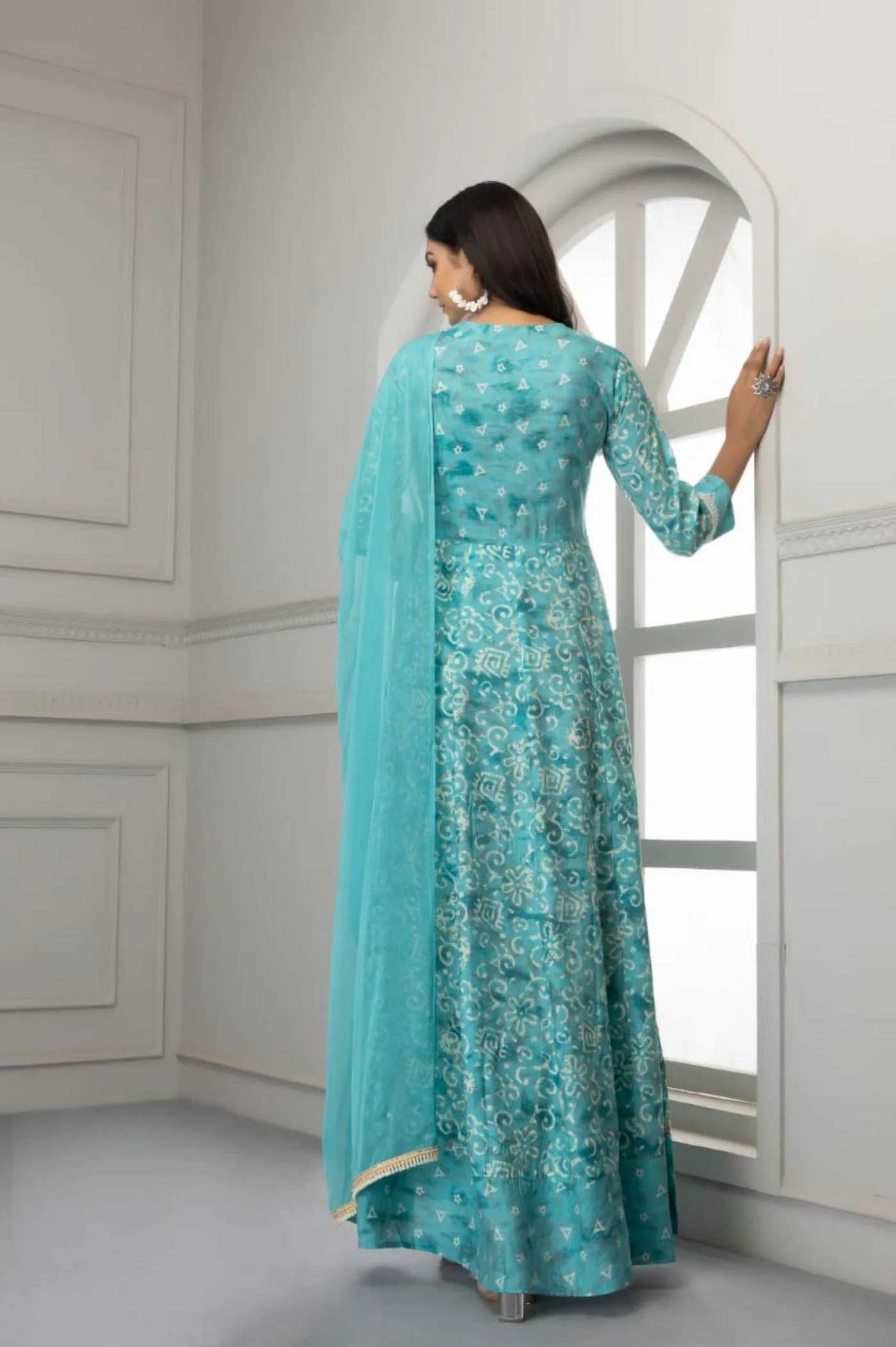 Printed Latest Trends Long Dress with Dupatta Sets
