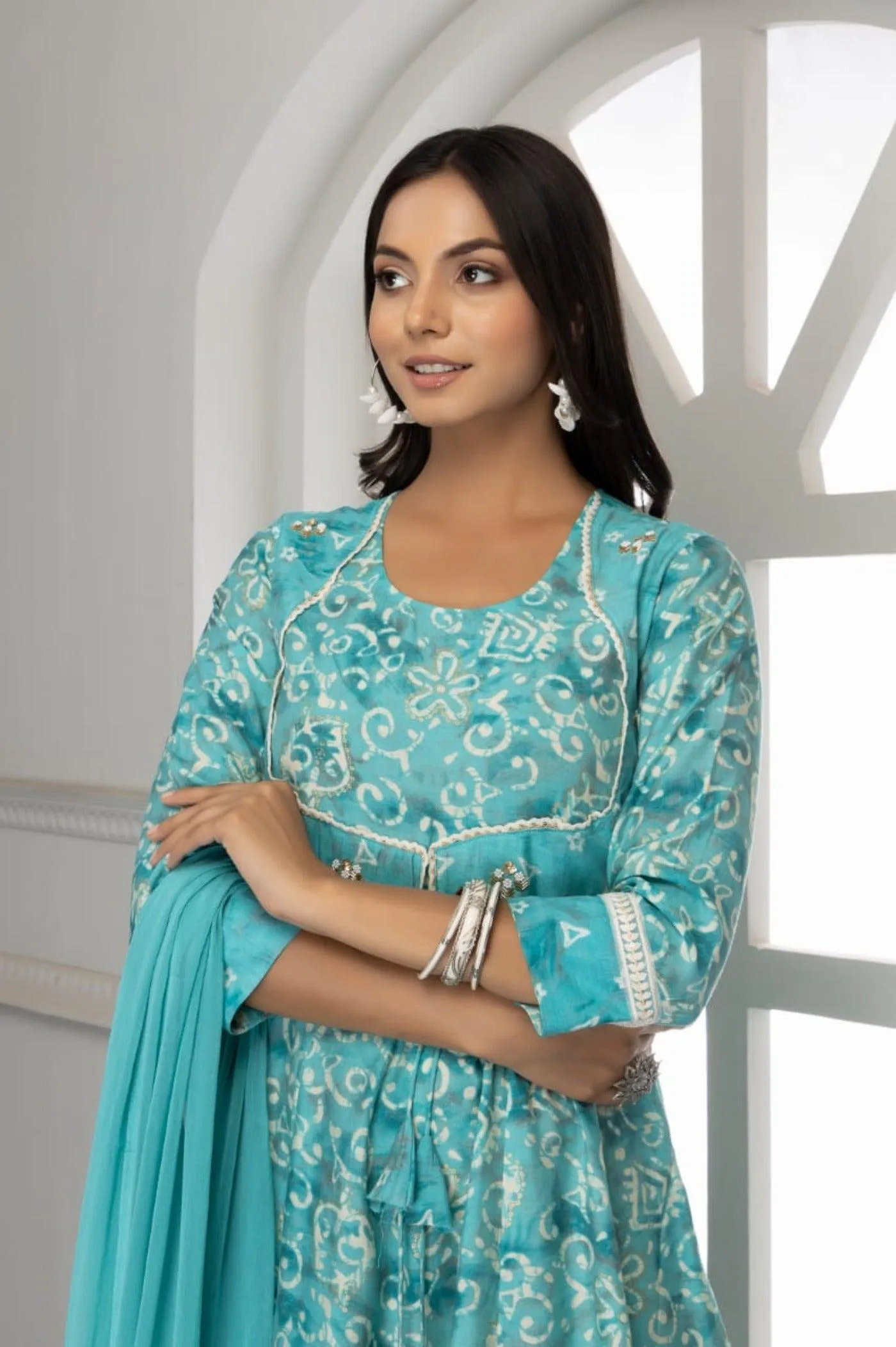 Printed Latest Trends Long Dress with Dupatta Sets