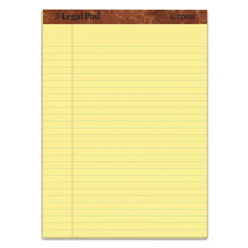 "the Legal Pad" Ruled Pads, Wide-legal Rule, 8.5 X 11.75, Canary, 50 Sheets, Dozen