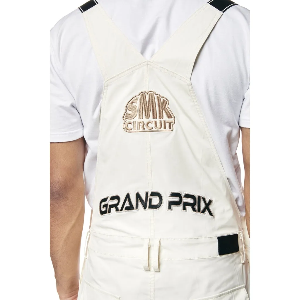Racing Patched Stacked Overalls - Chalk