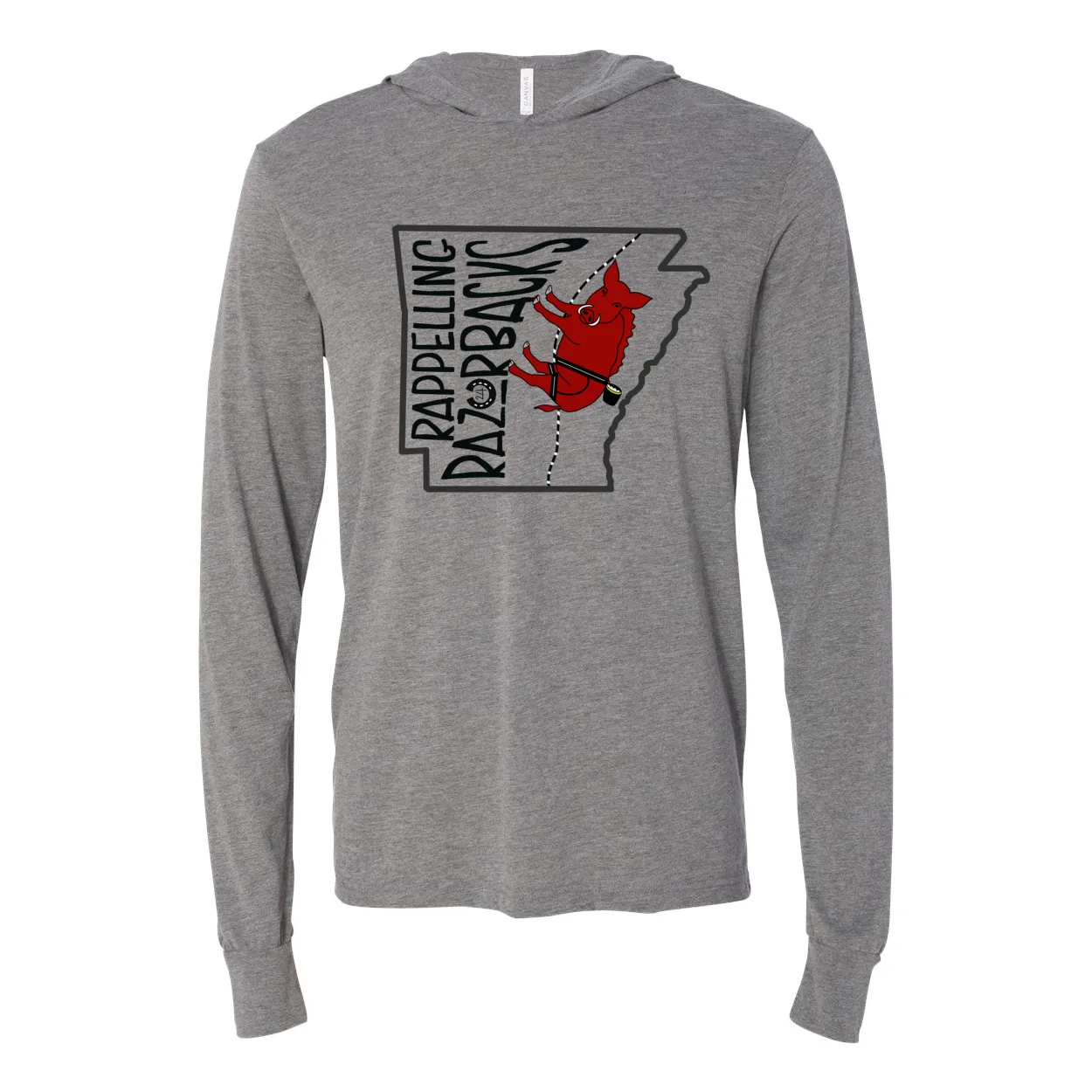 Rappelling Razorbacks Triblend Unisex Hoodie