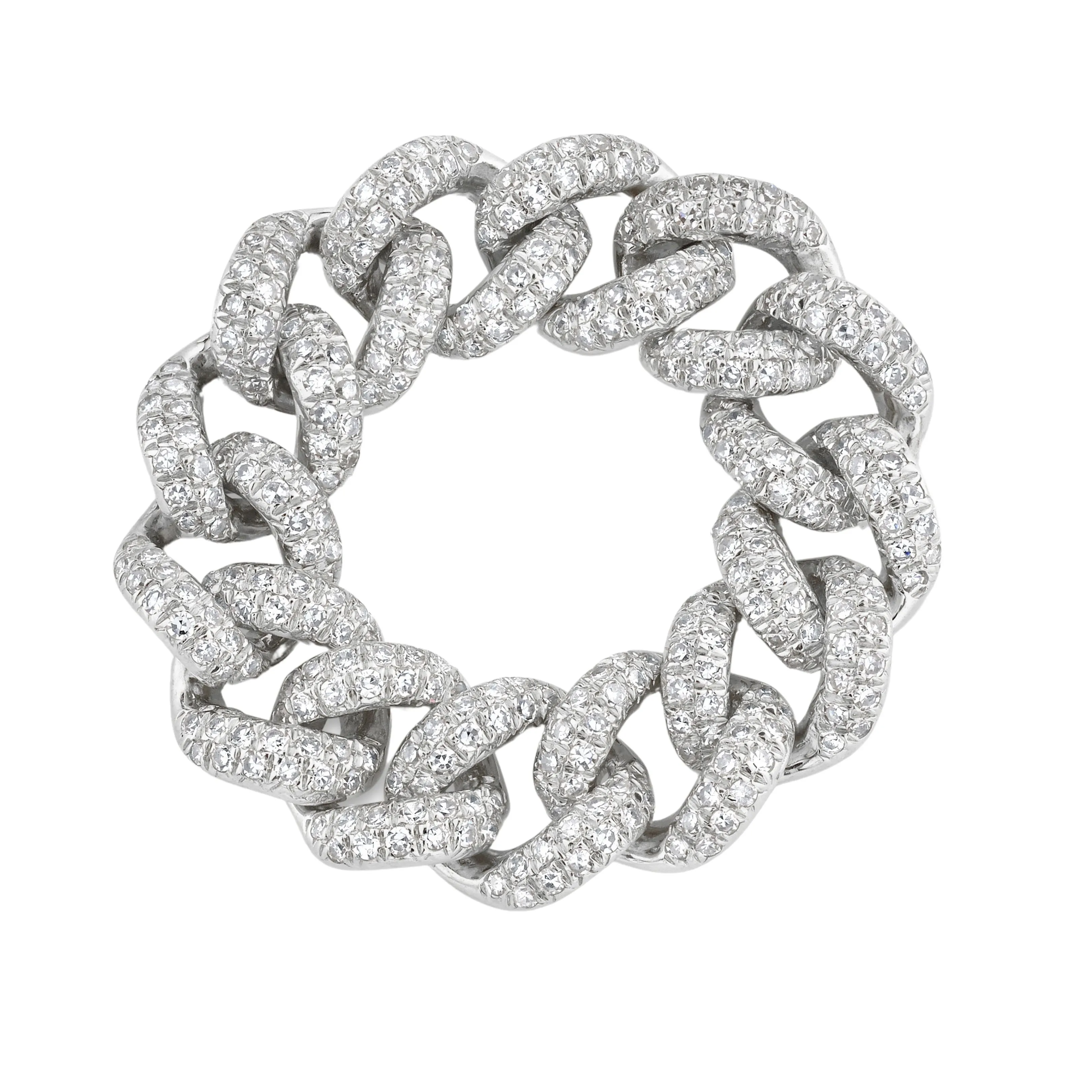 READY TO SHIP DIAMOND MEDIUM PAVE LINK RING