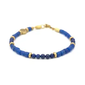 Recycled Glass and Gemstone Bracelet