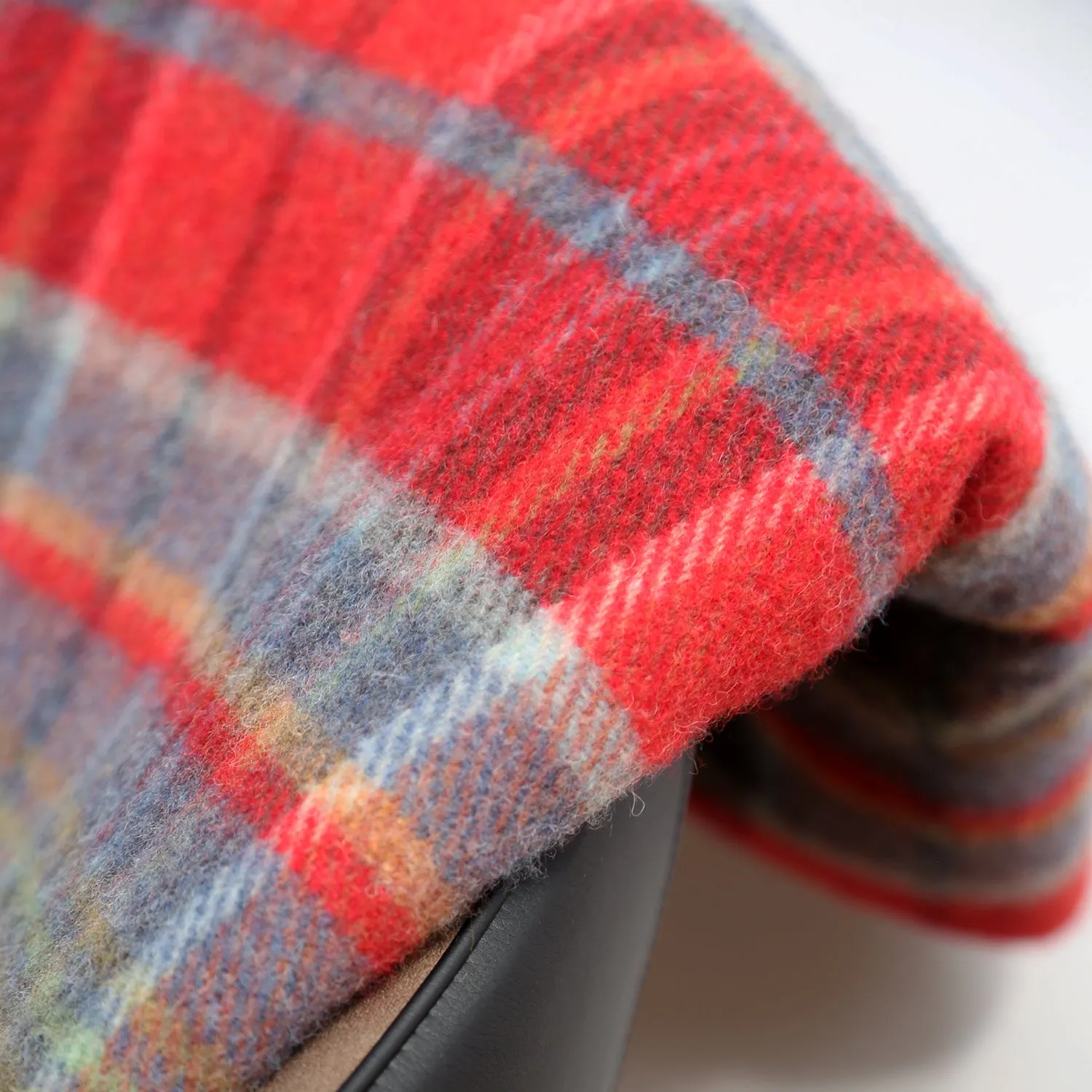 Red & Midnight Blue Plaid Large Wool Blanket