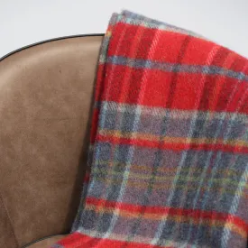 Red & Midnight Blue Plaid Large Wool Blanket