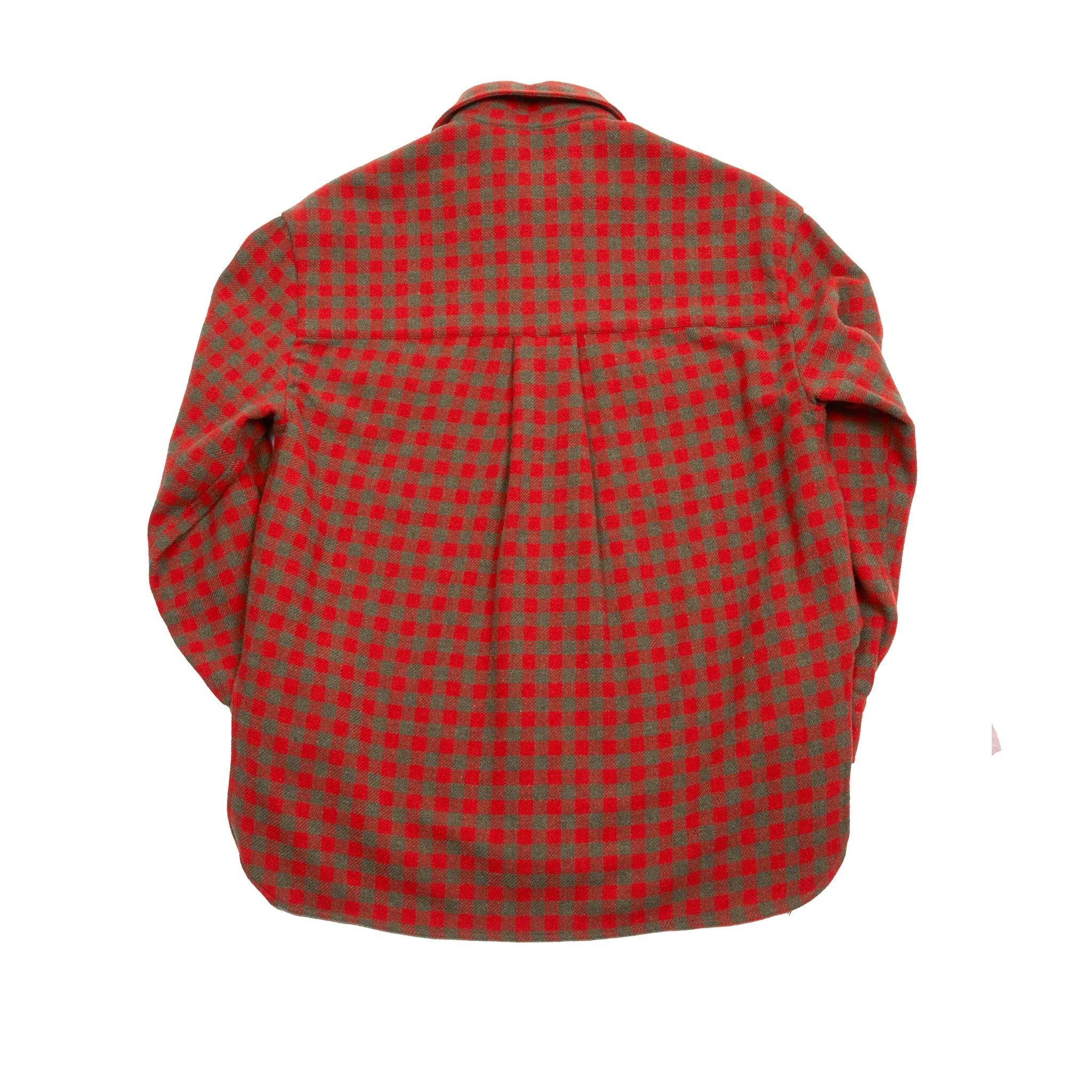 Womens Giulia Red and Khaki Check Wool Shirt by Salvatore Piccolo