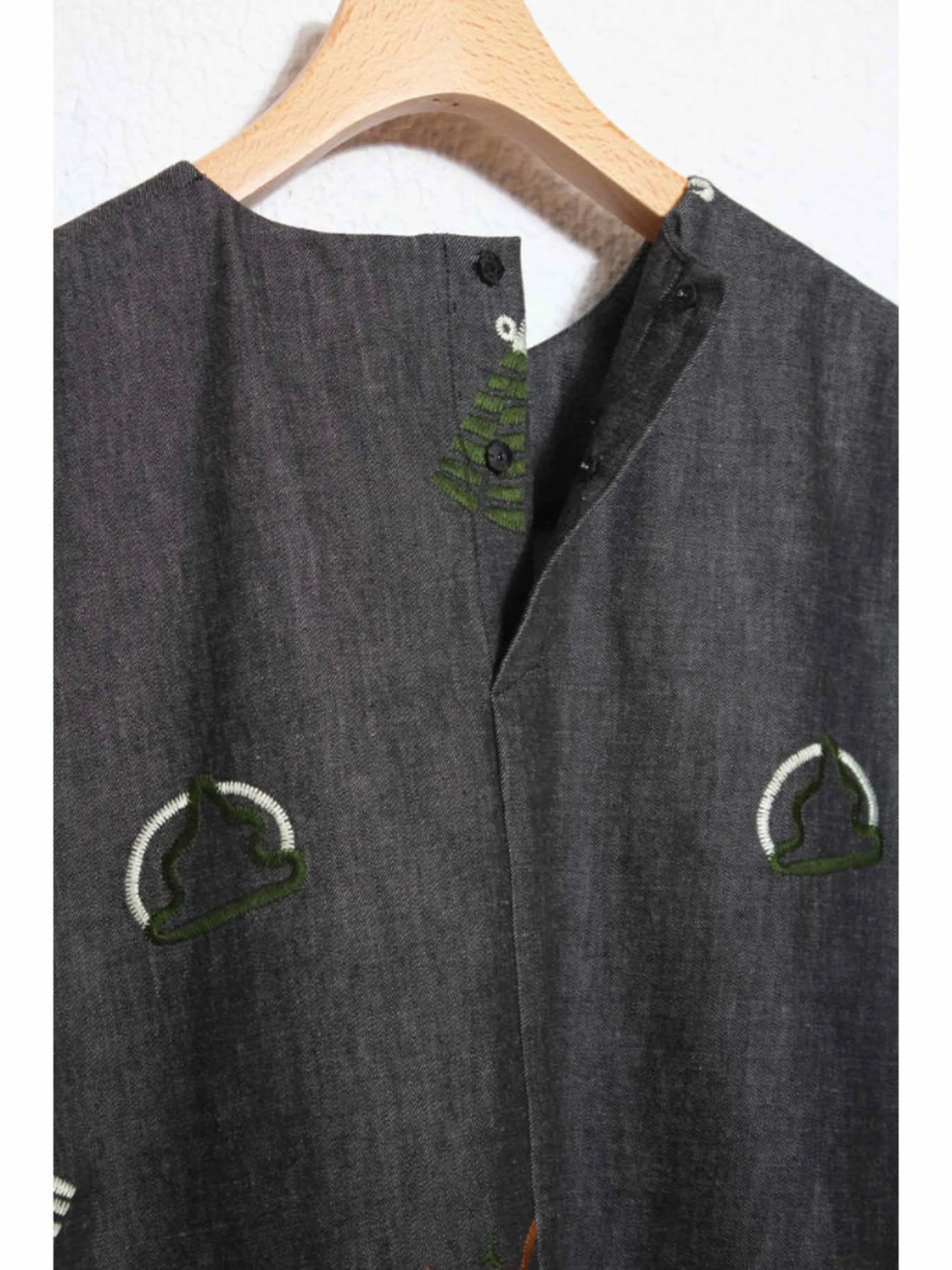 shisyu black denim tops