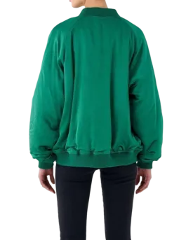 Size 6 - Skin & Threads Oversized Satin Bomber Jacket