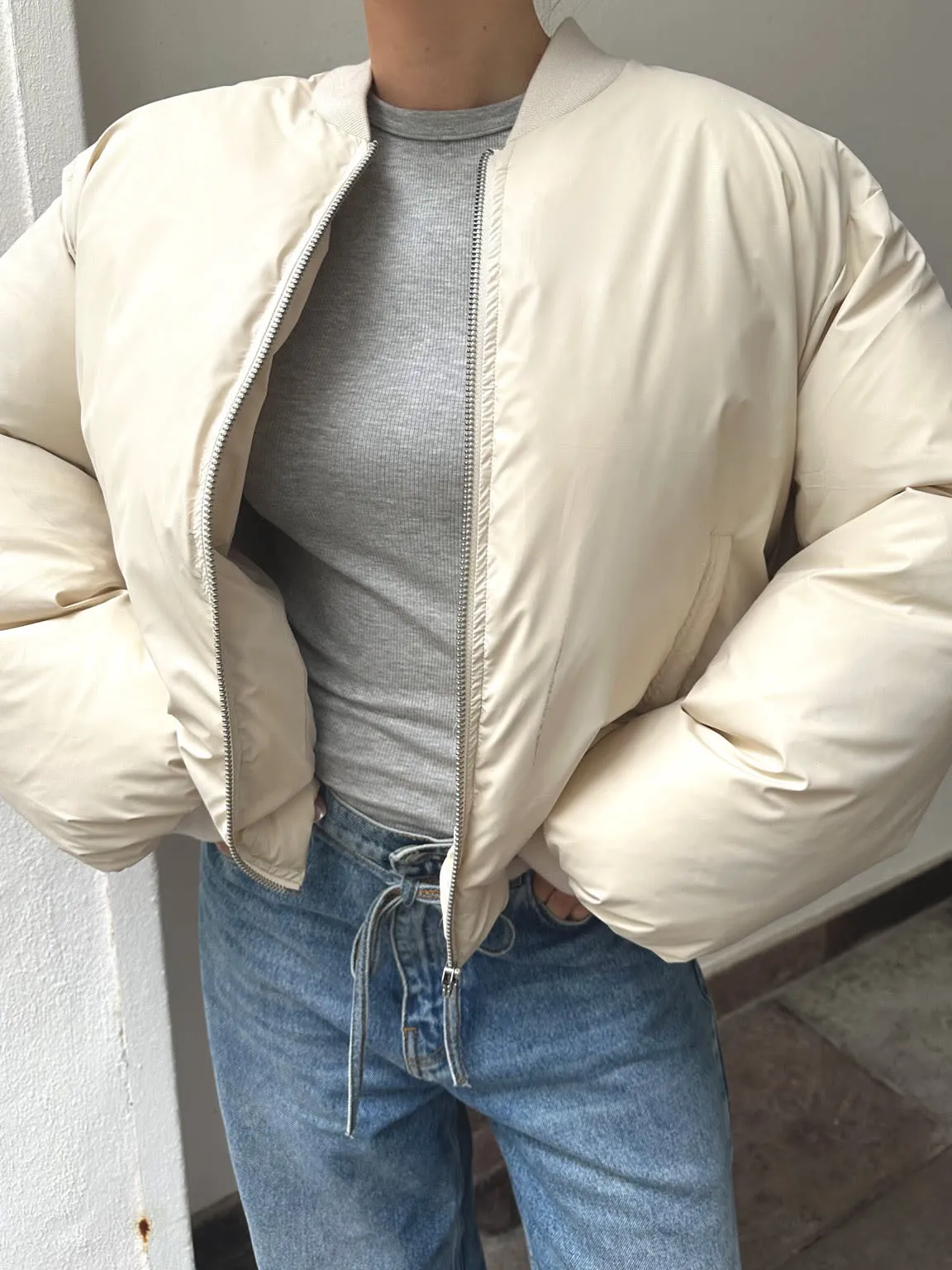 SOL BOMBER JACKET - CRÈME