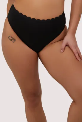Sophia Mix & Match Black Scallop High-Waist Bikini Bottom