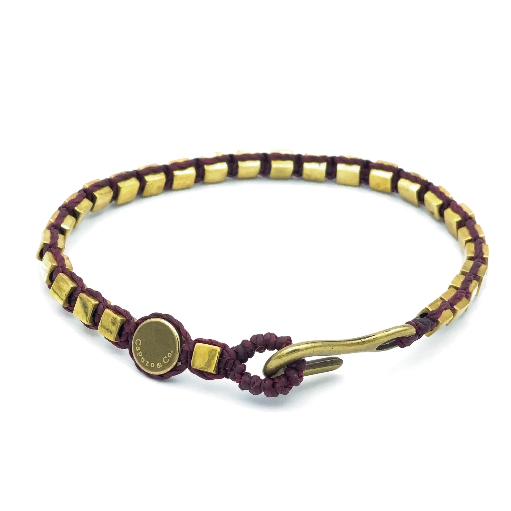 Square Brass Bead Bracelet