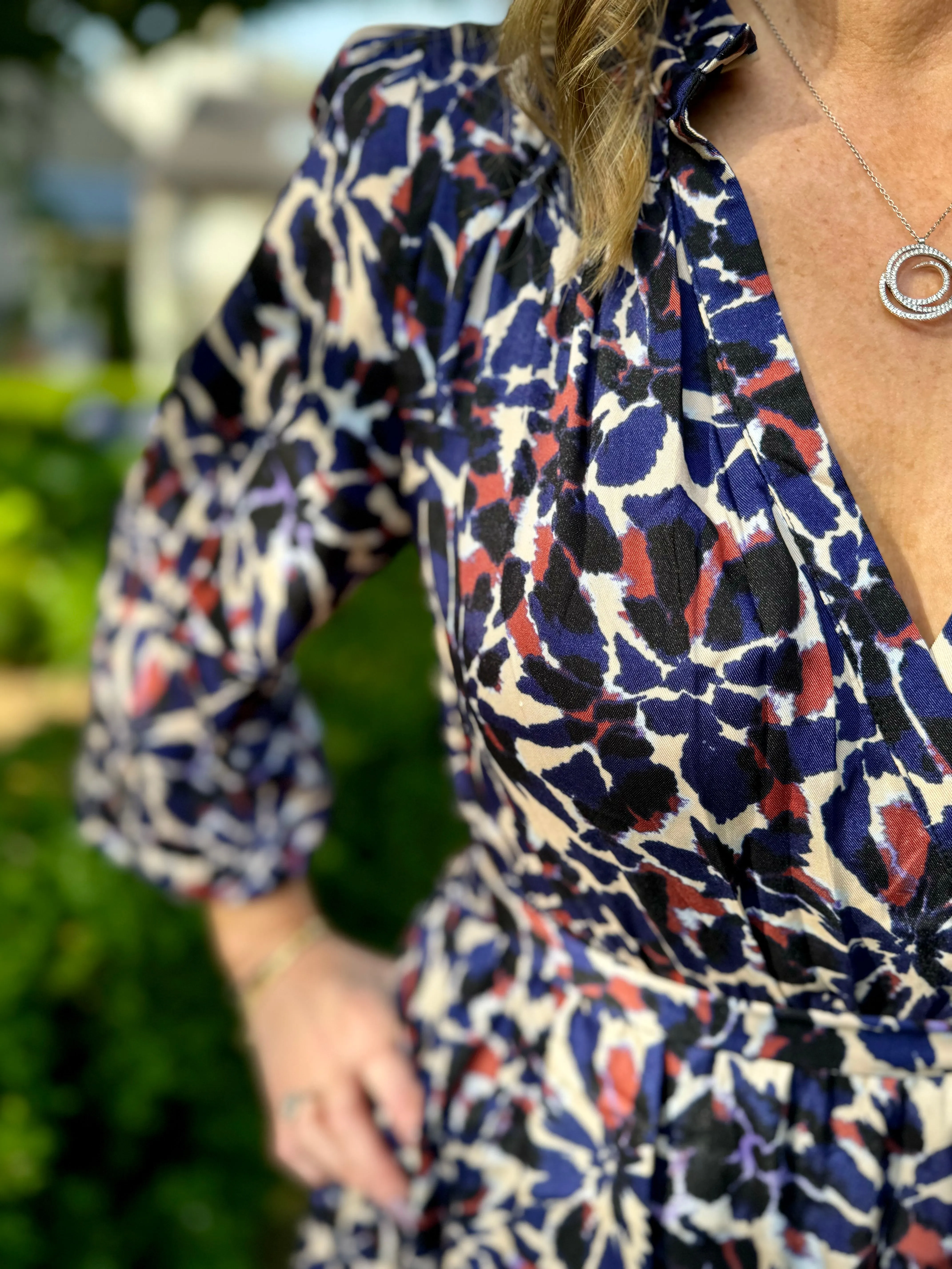 Suncoo Robe Cosima Abstract Floral Wrap Style Dress