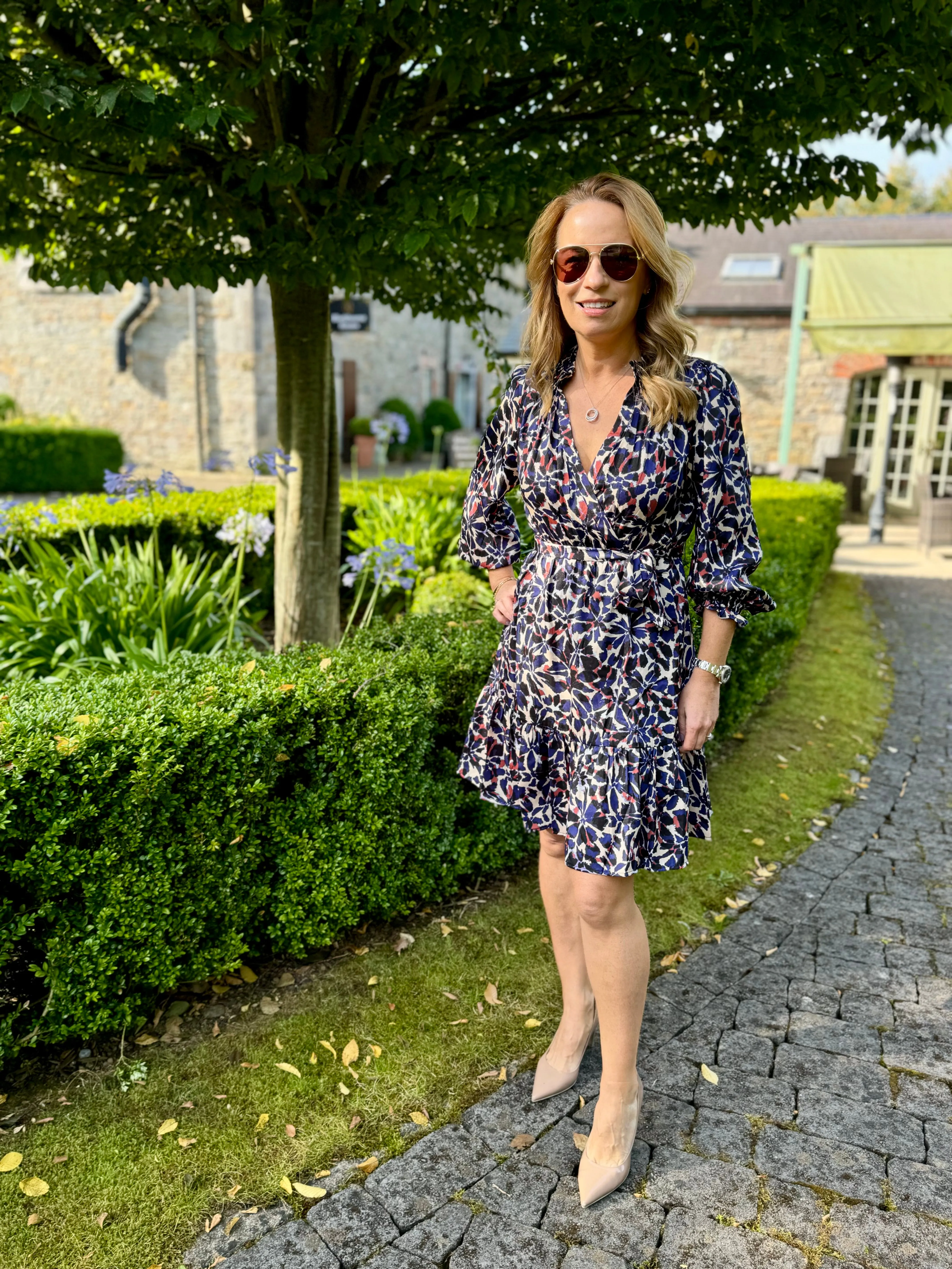 Suncoo Robe Cosima Abstract Floral Wrap Style Dress