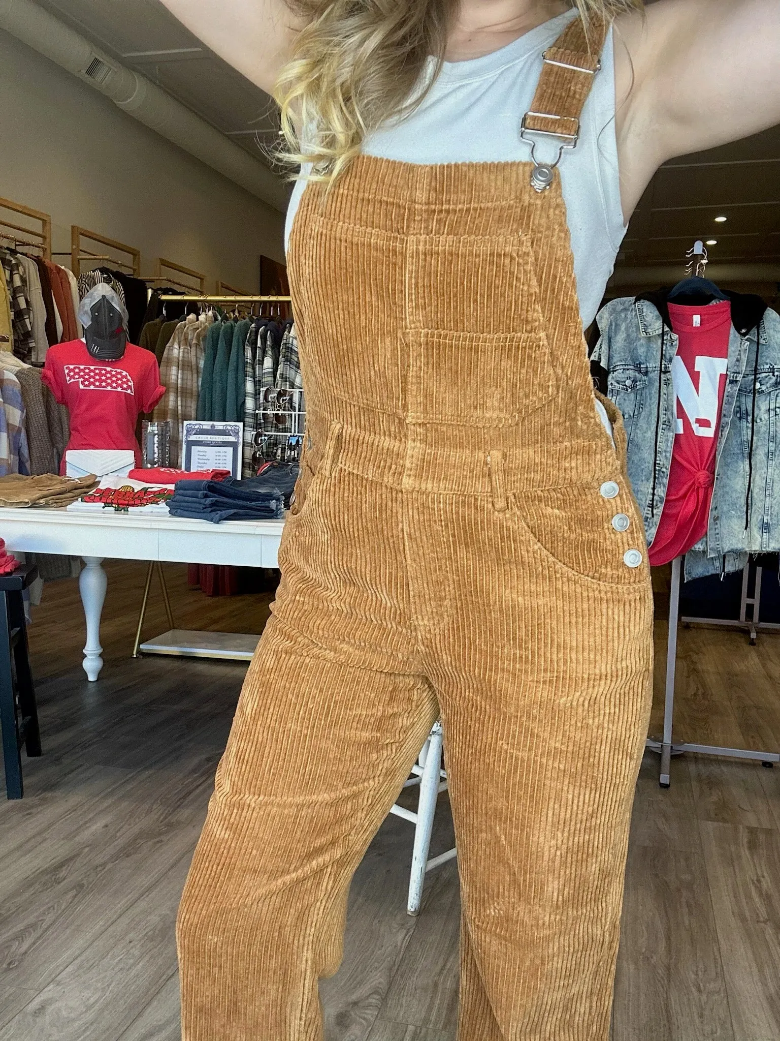 Tan Corduroy Overalls