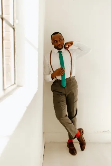 Teal Satin Silk Neck Tie