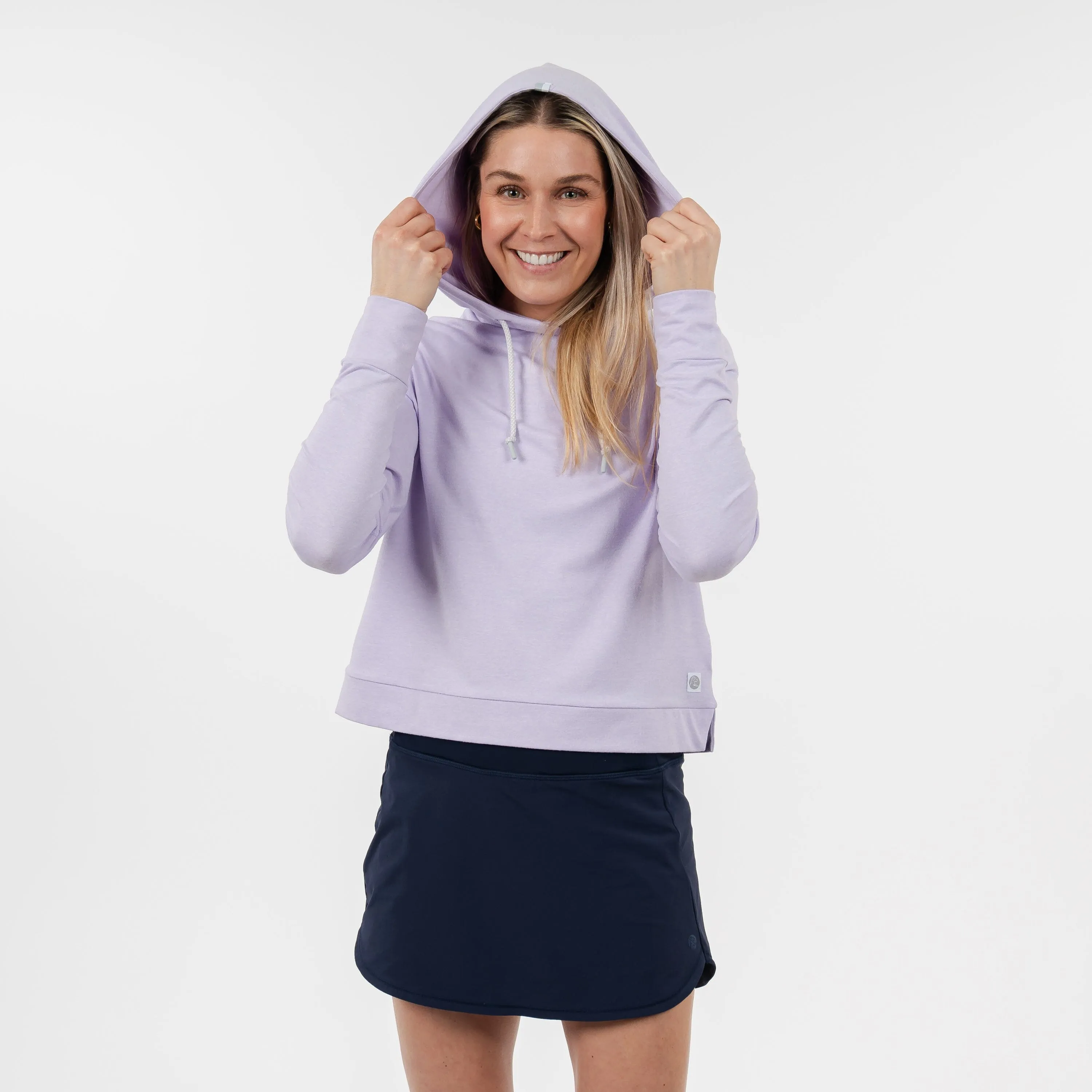 Tempo Performance Hoodie | Heather - Lavender/White