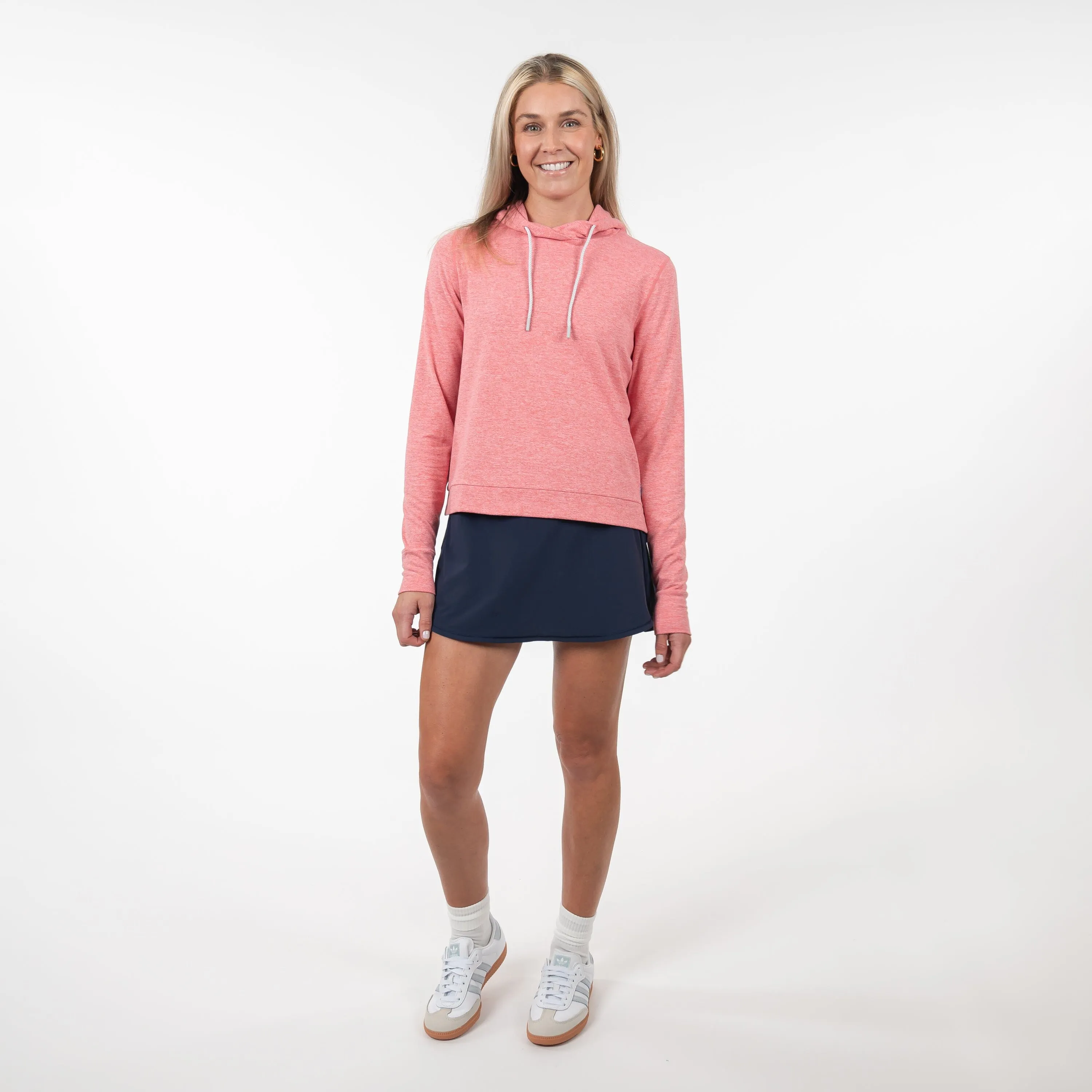 Tempo Performance Hoodie | Heather - Rosewood/Soft Pink