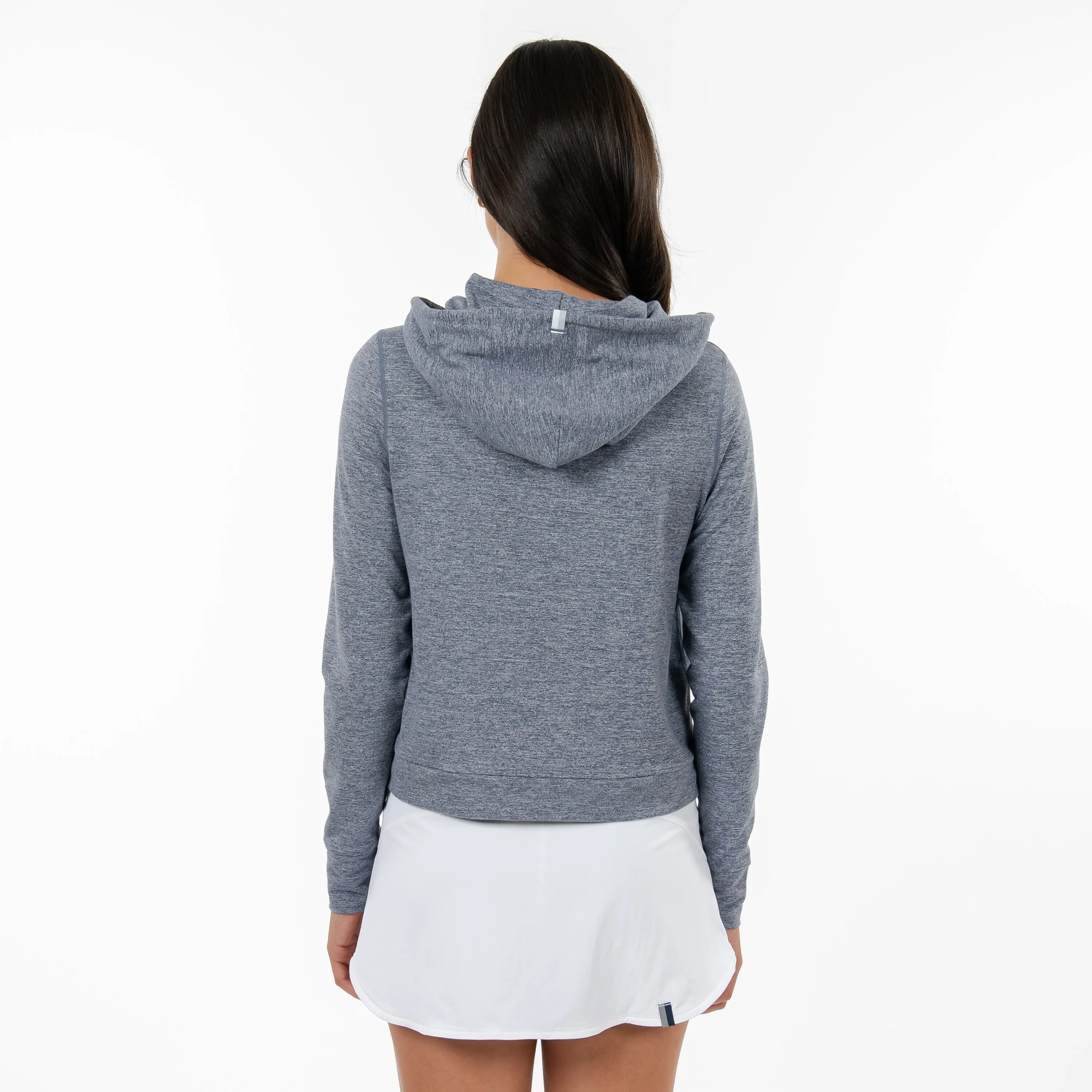 Tempo Performance Hoodie | Heather - Steel Grey/White