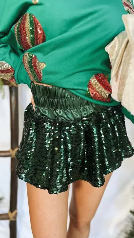 The Emerald Sparkle Skort