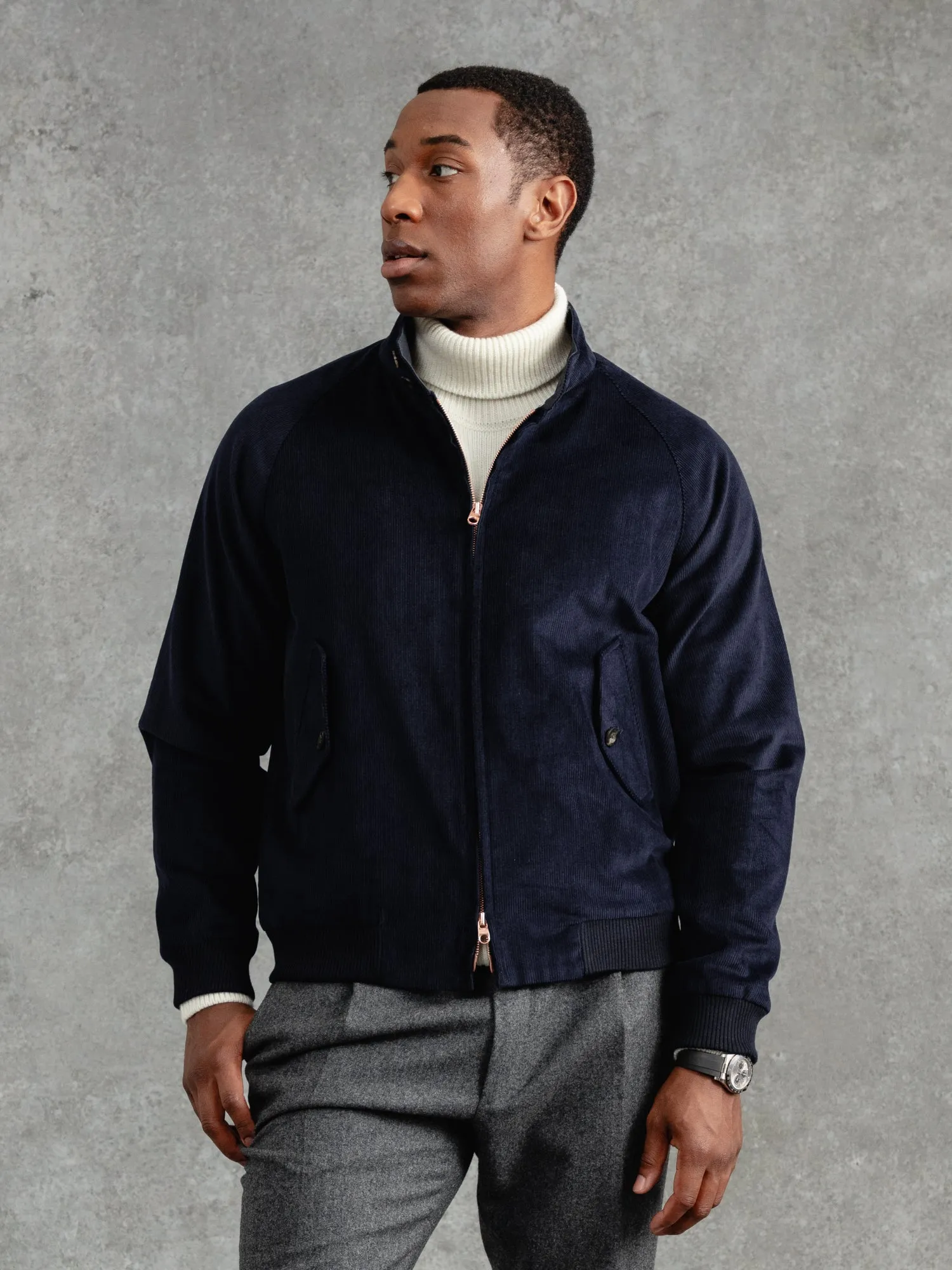 Optimized High-Quality M3 Cord Bomber Jacket in Stylish Ink Color