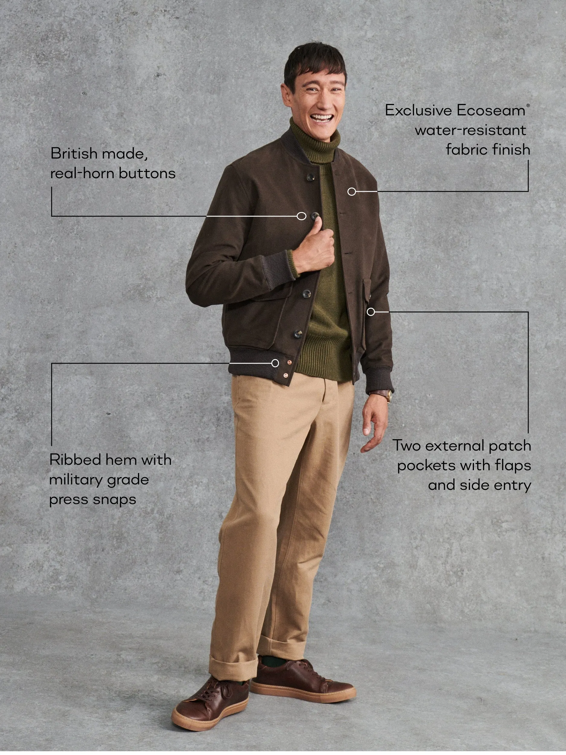 The Moleskin Bomber - Brown