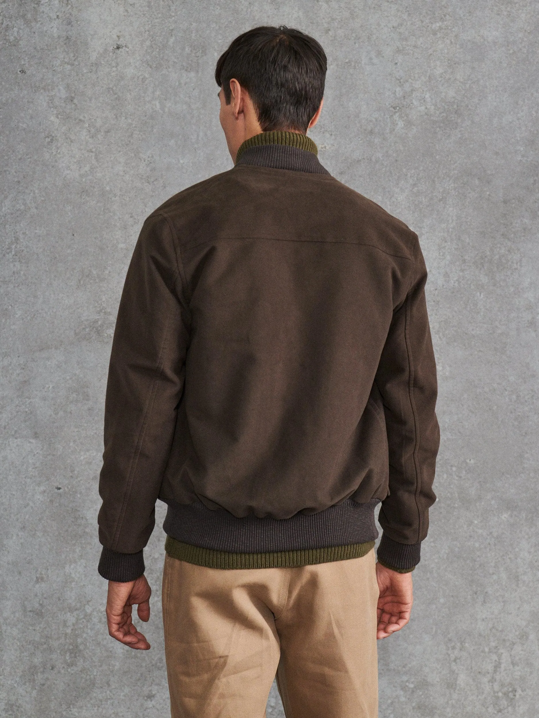 The Moleskin Bomber - Brown