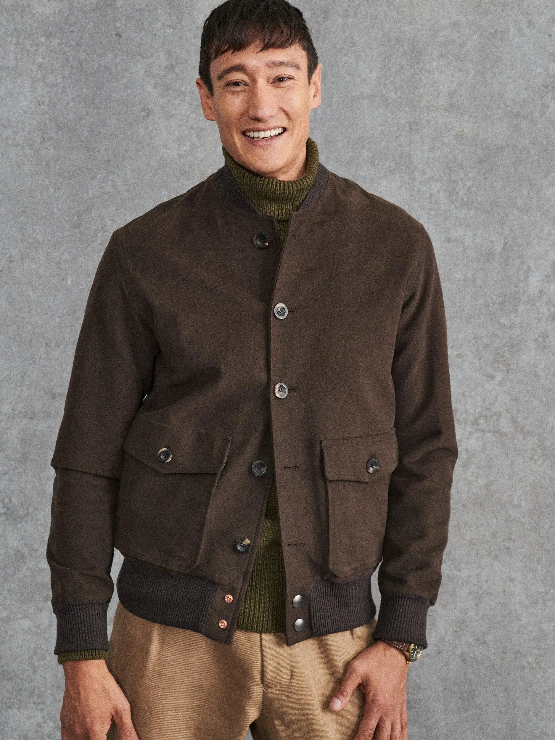 The Moleskin Bomber - Brown