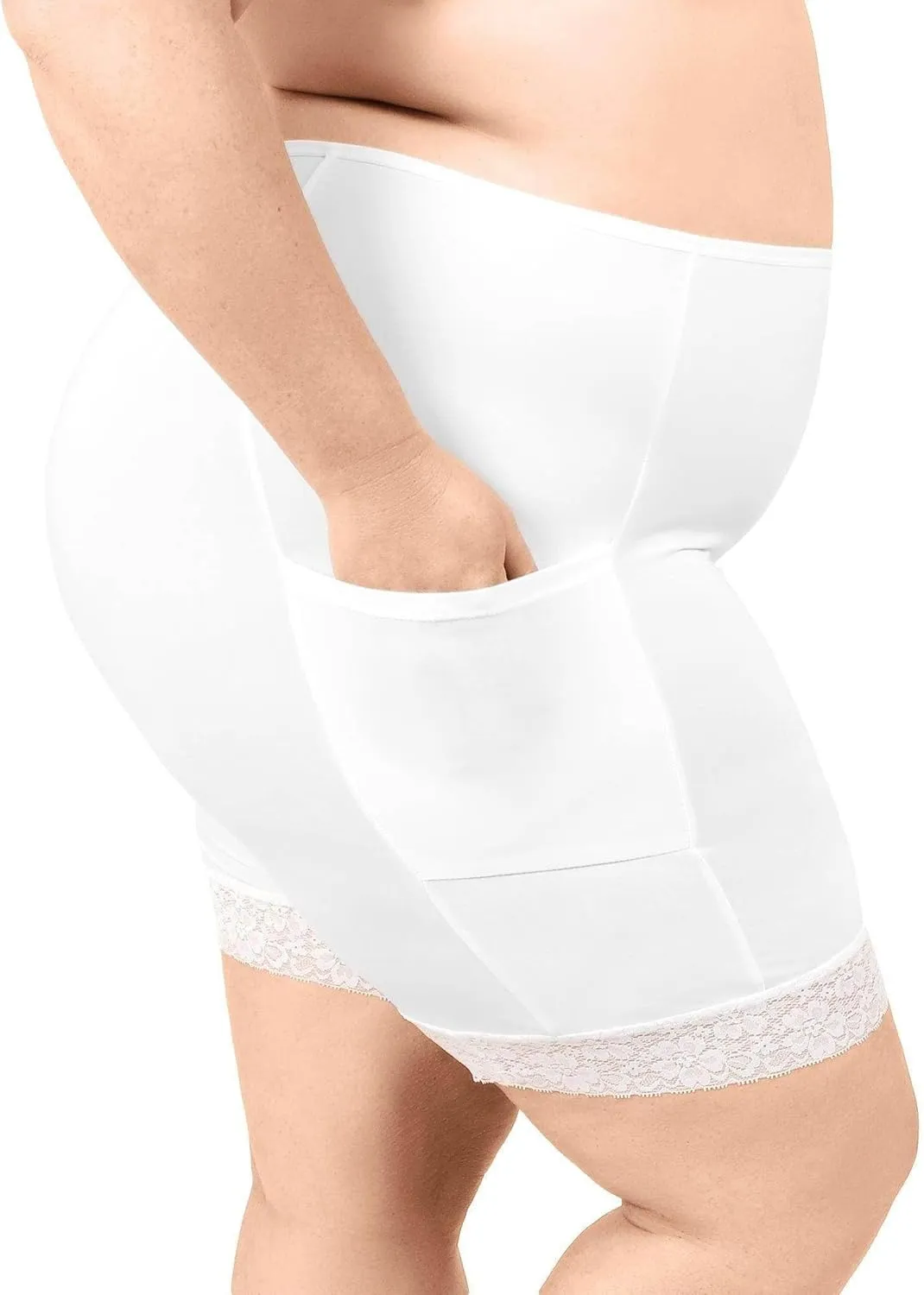 Undersummers Shortlette Slip Shorts, Thigh Anti Chafing Shorts Women, Underwear with Leg Pockets and Leg Lace, 9