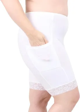 Undersummers Shortlette Slip Shorts, Thigh Anti Chafing Shorts Women, Underwear with Leg Pockets and Leg Lace, 9