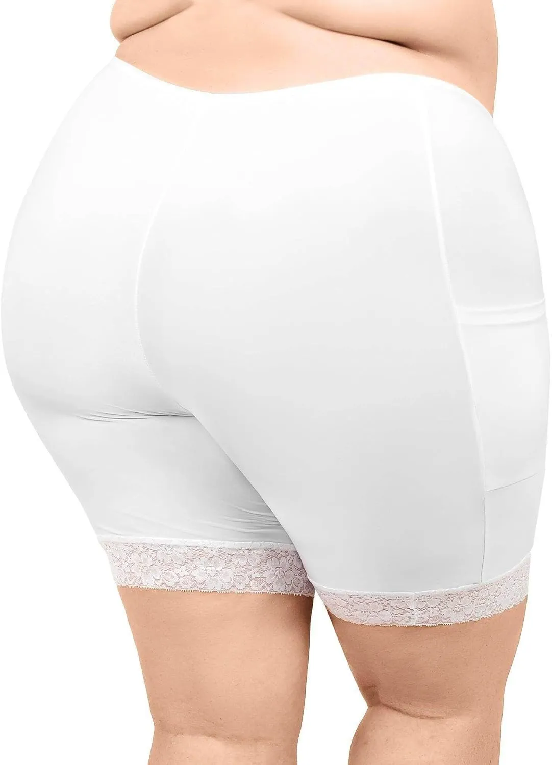 Undersummers Shortlette Slip Shorts, Thigh Anti Chafing Shorts Women, Underwear with Leg Pockets and Leg Lace, 9