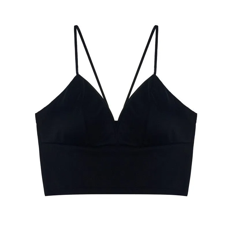 VenusFox Sexy Floral Lace V Neck Bra Crop Top