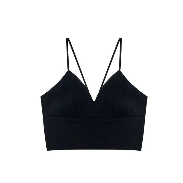 VenusFox Sexy Floral Lace V Neck Bra Crop Top