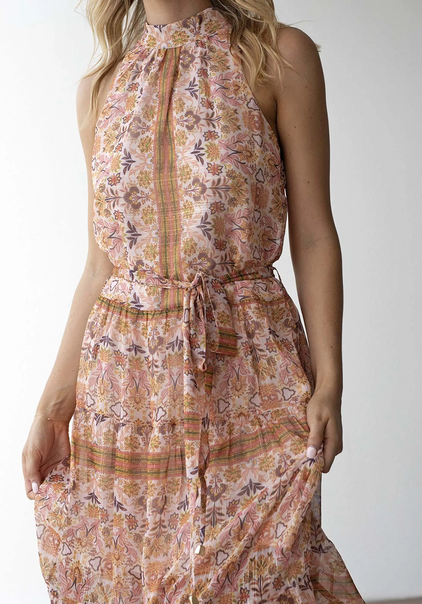 Verve Floral Halter Midi Dress