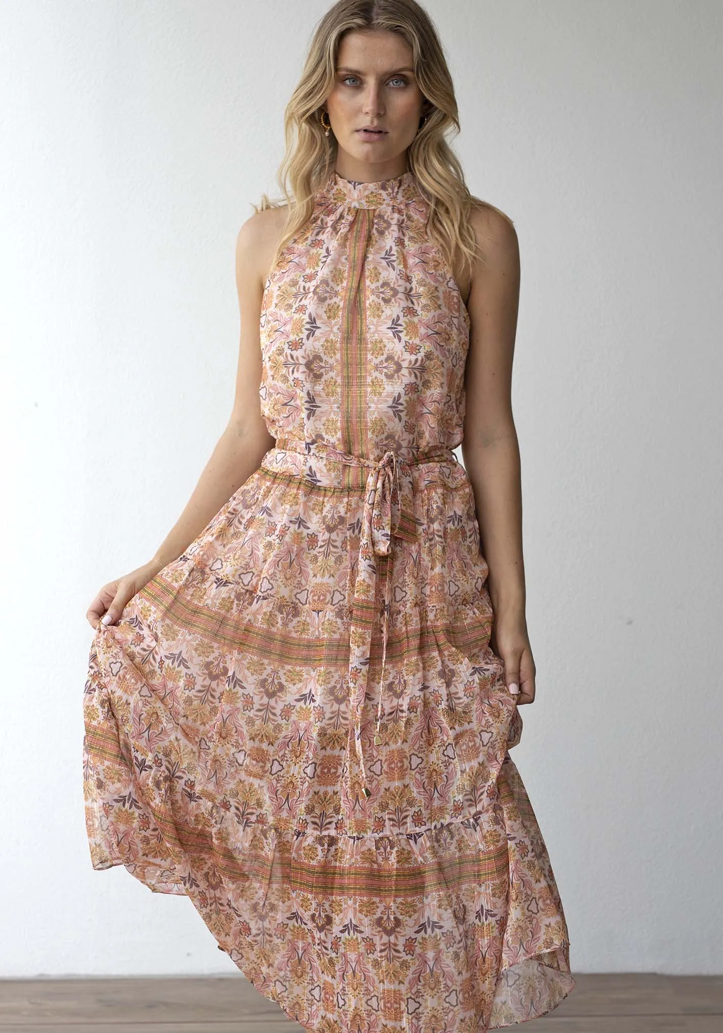 Verve Floral Halter Midi Dress