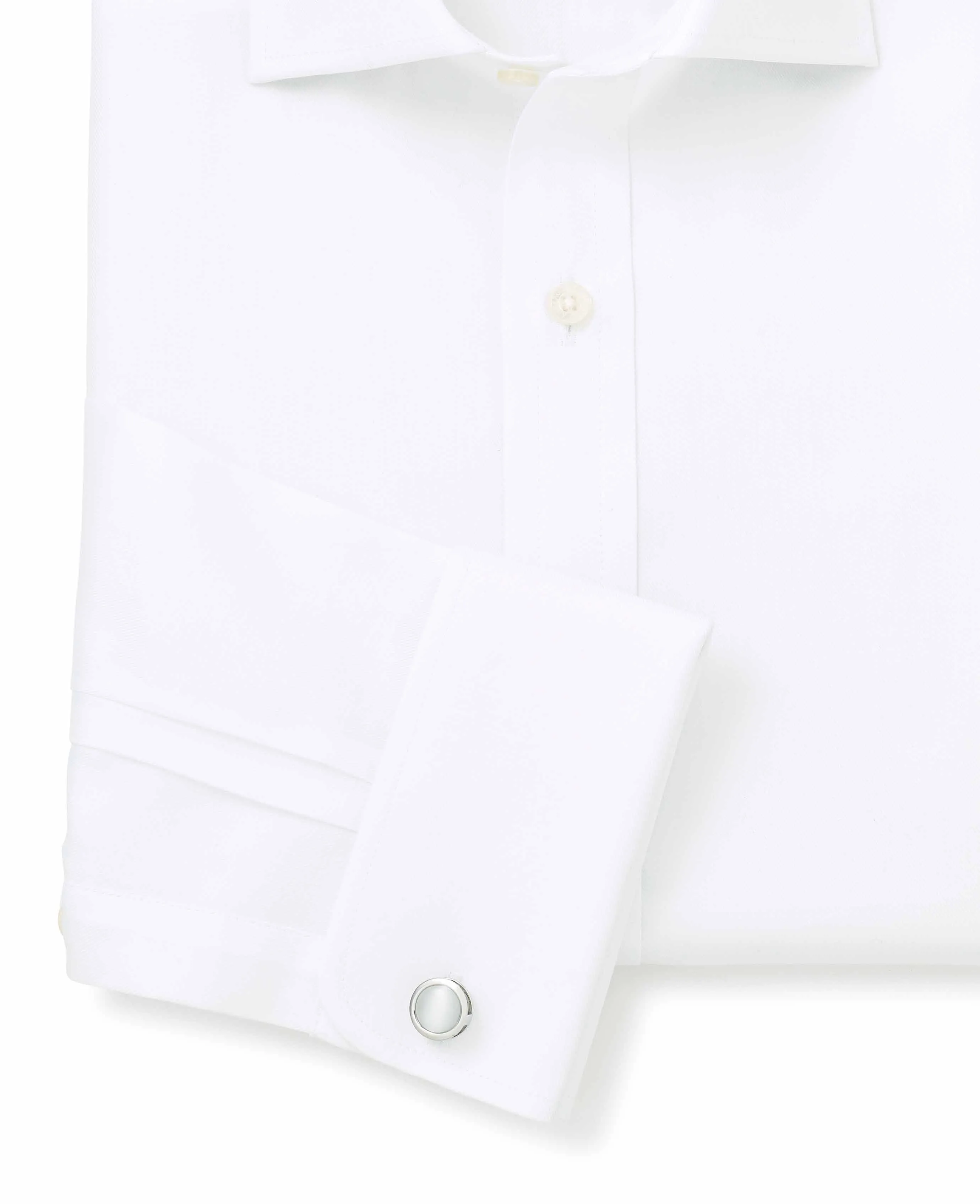 White Fine Twill Slim Fit Formal Shirt - Single or Double Cuff