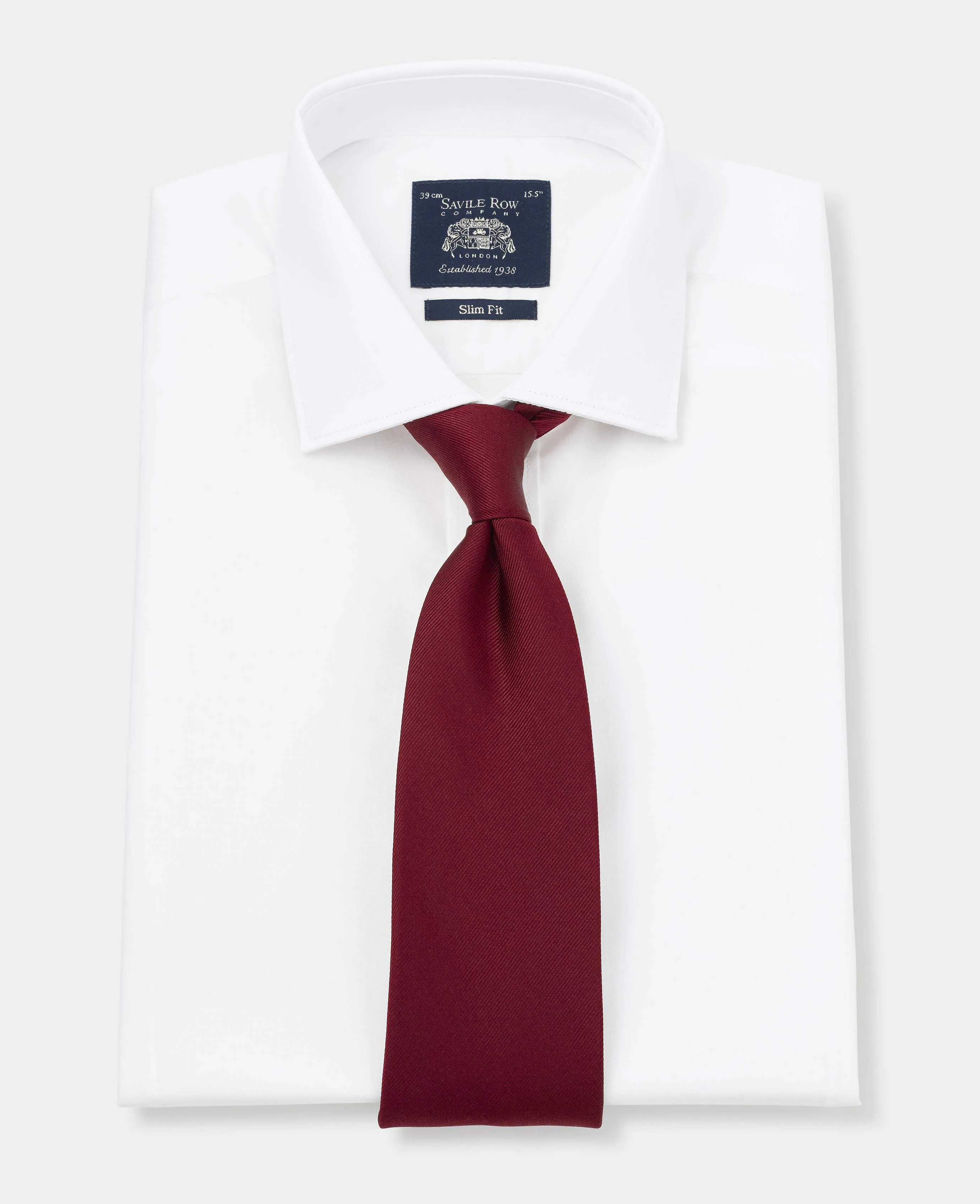 White Fine Twill Slim Fit Formal Shirt - Single or Double Cuff