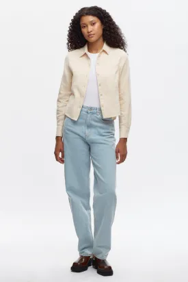 Womens Misr Shirt in Alabaster Mix with Detailed Design Features