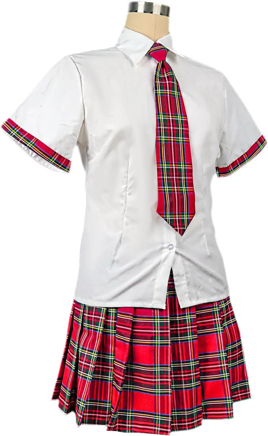 Women's School Girl Outfit Lingerie Set Sexy Student Costumes With Plaid Mini Skirt