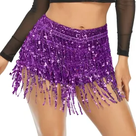 Women's Sequins Tassel Skirts Shorts Rave Festival Bottoms