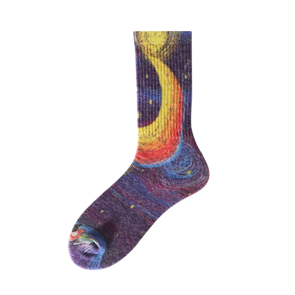 Women's Touch Wear Everyday Colorful Starry crew socks 4-packs