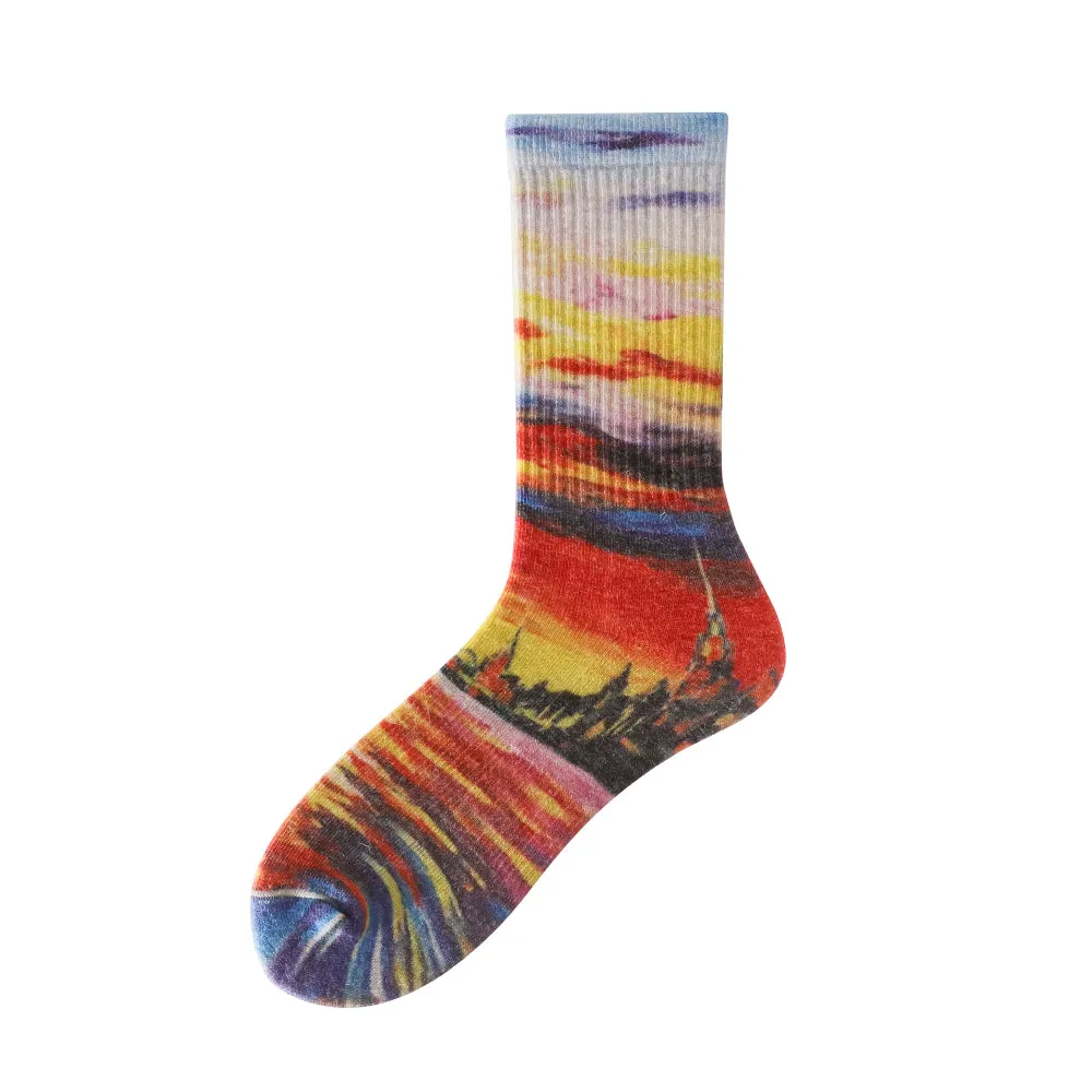 Women's Touch Wear Everyday Colorful Starry crew socks 4-packs