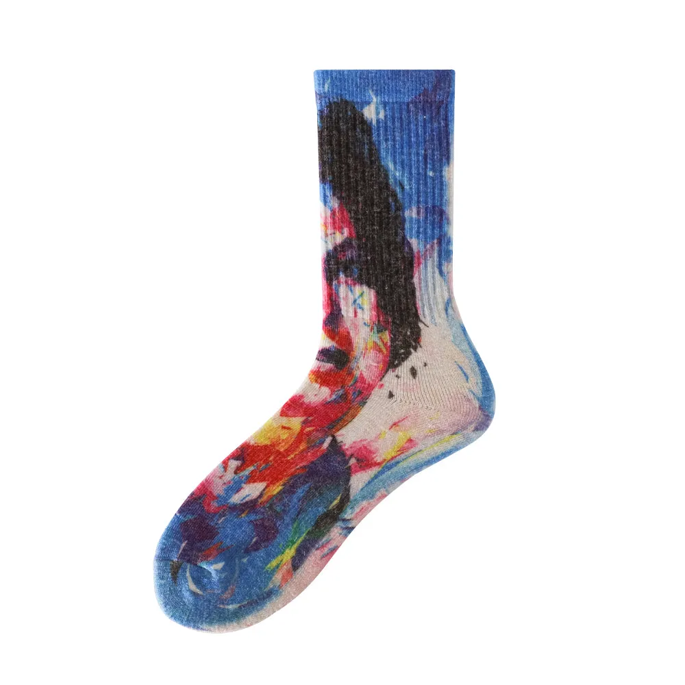 Women's Touch Wear Everyday Colorful Starry crew socks 4-packs