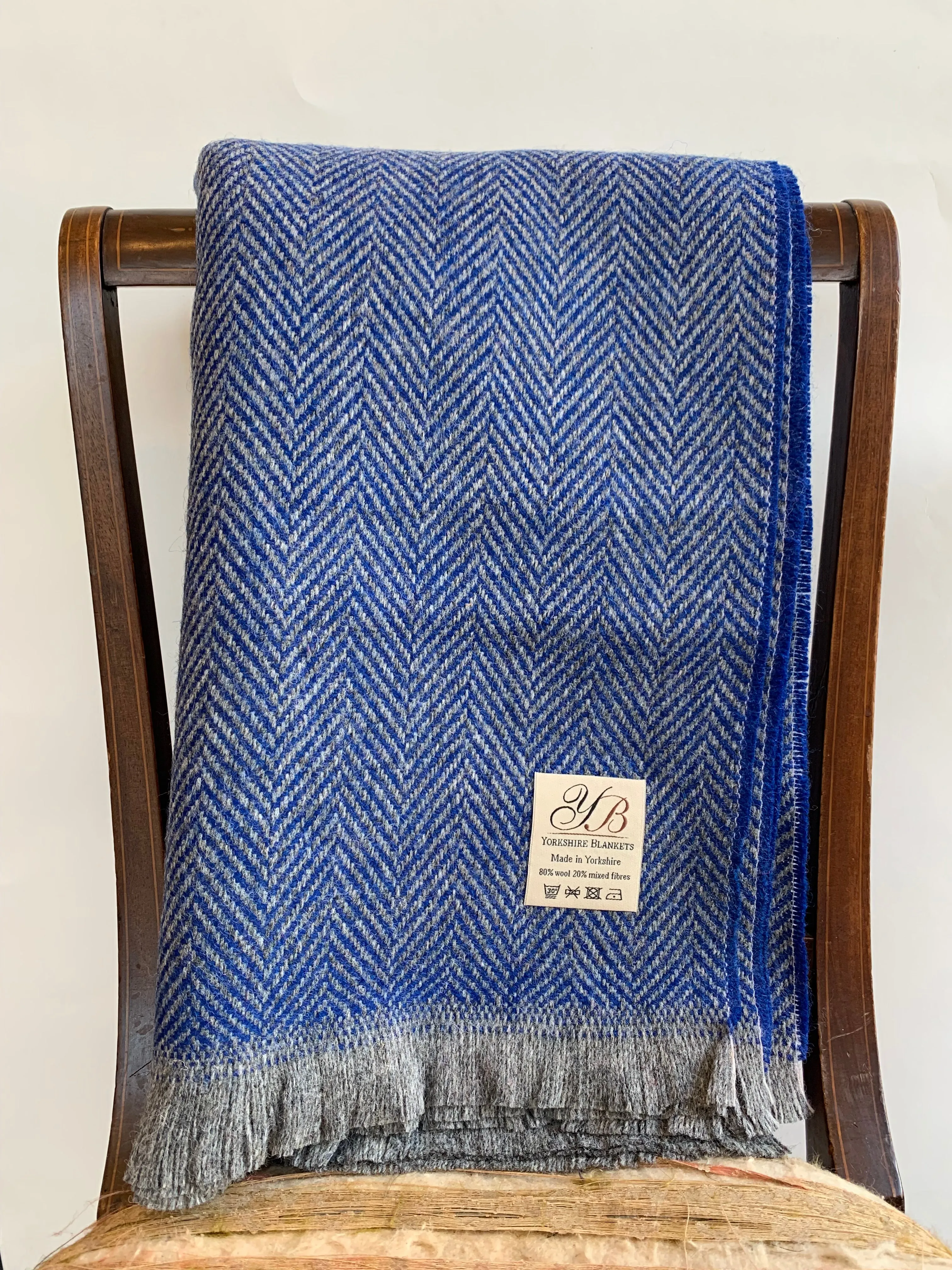 Yorkshire Blanket Blue Chevron
